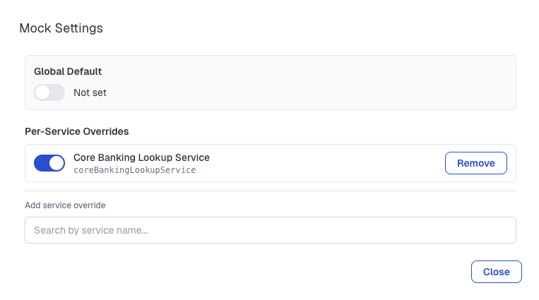 Toggling mocking globally or per service from Inspect in Flowable Work